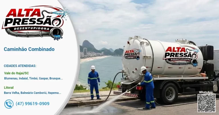 Caminhão Combinado em Blumenau/SC - Alta Pressão Desentupidora. Caminhão Combinado em Blumenau/SC - Alta Pressão Desentupidora.