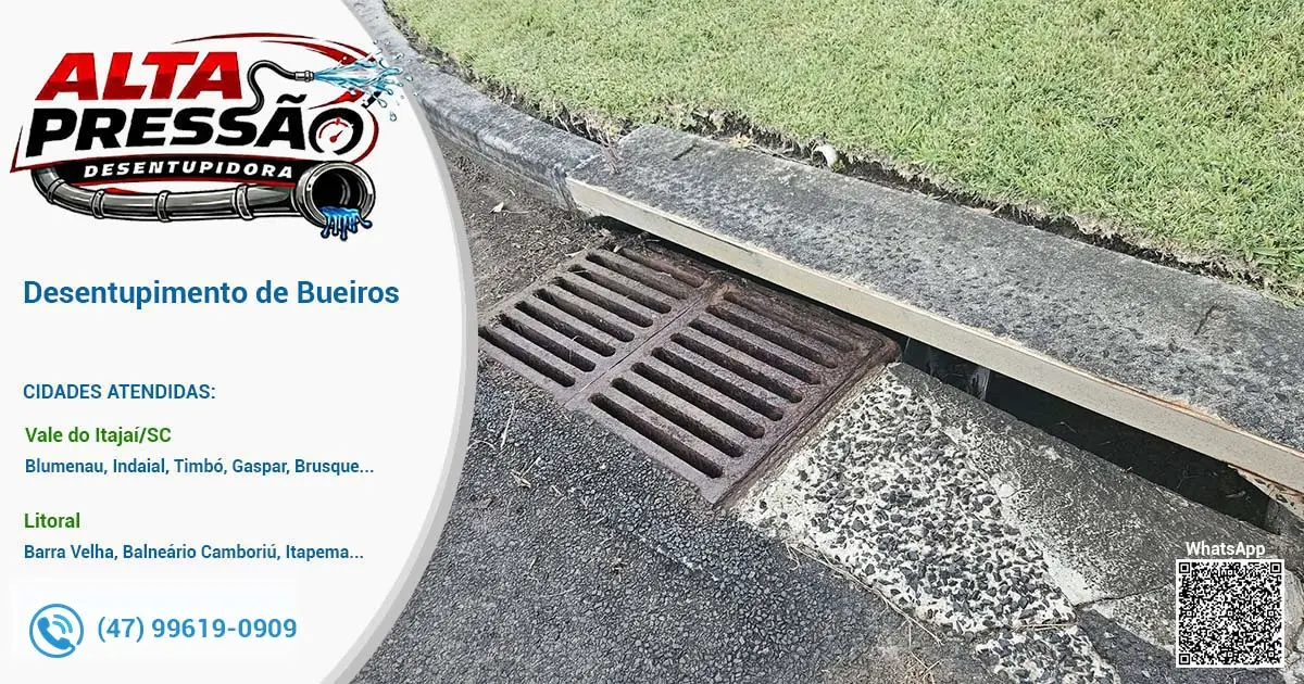 Desentupimento de Bueiro em Blumenau/SC - Alta Pressão Desentupidora.