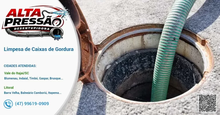 Limpeza de Caixa de Gordura em Blumenau e Região - Alta Pressão Desentupidora